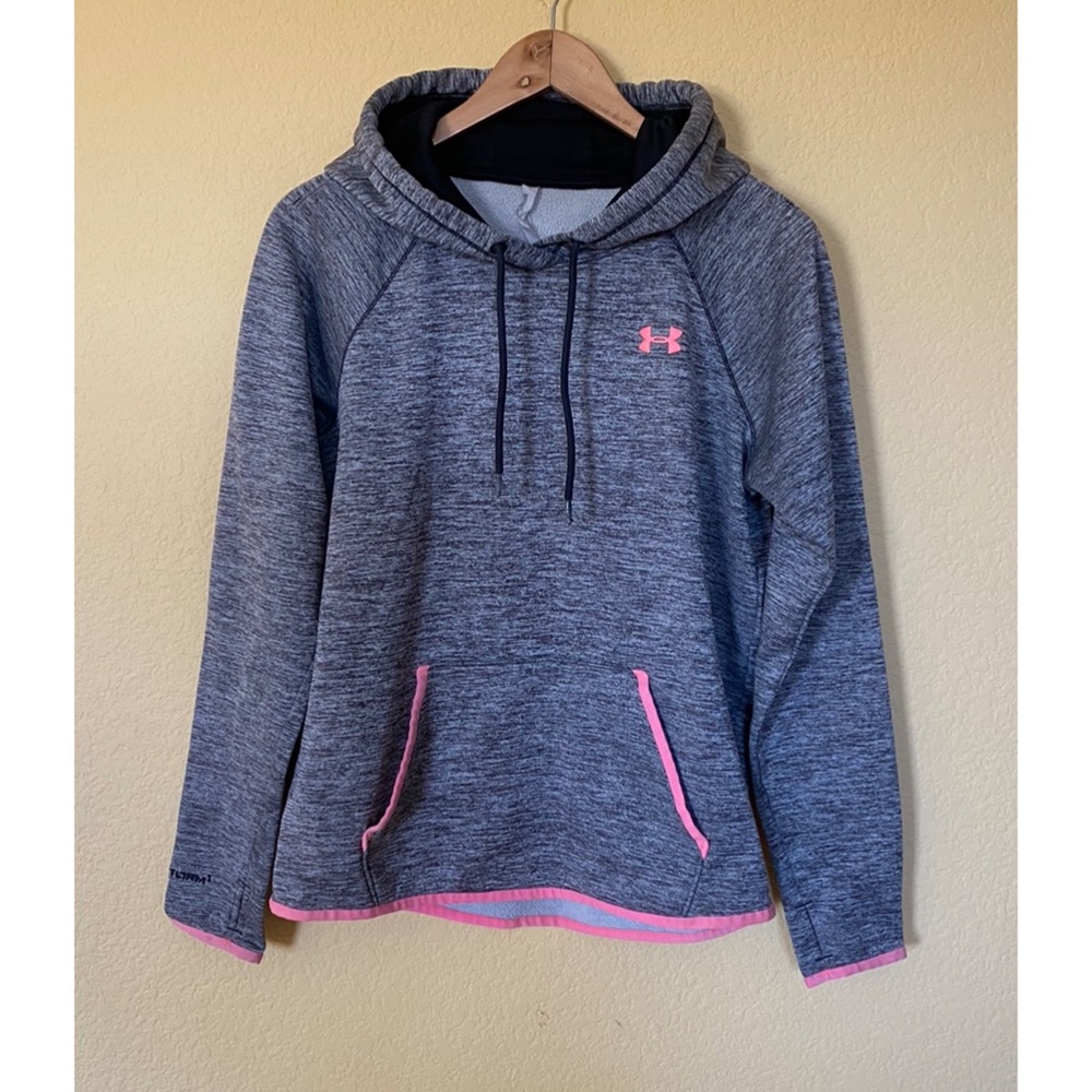 Under Armour Storm 1 Grey Pink Hoodie Sweatshirt | Women's Size Small